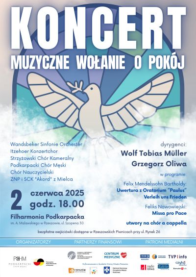 Plakat Rzesz&oacute;w Koncert Muzyczne wołanie o pok&oacute;j